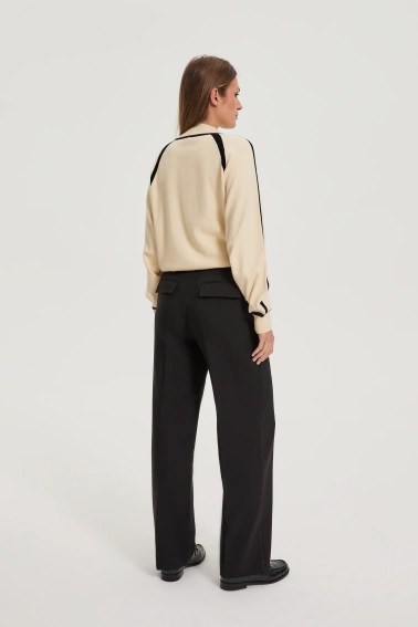 Spodnie z paskiem czarne