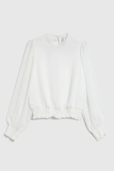 Koszula z bufiastymi rękawami biała