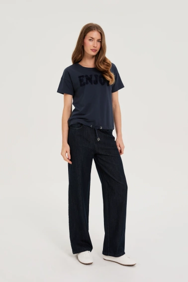 Bluza z krótkimi rękawami granatowa 