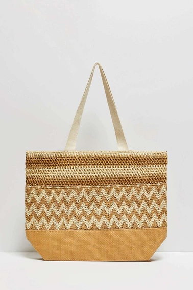 Pleciona torba beżowa