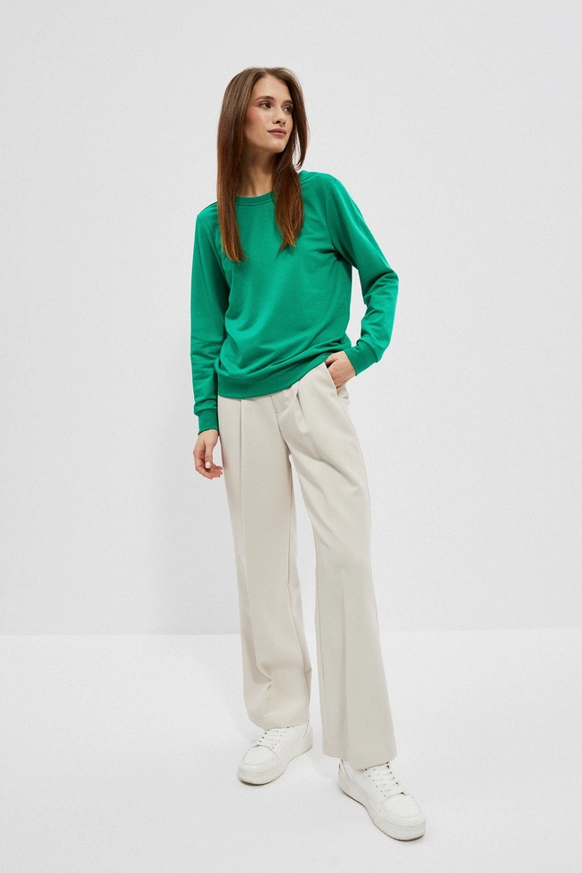 Bluza z dekoltem na plecach zielona