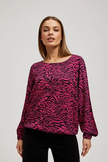 Wzorzysta koszula fuksjowa