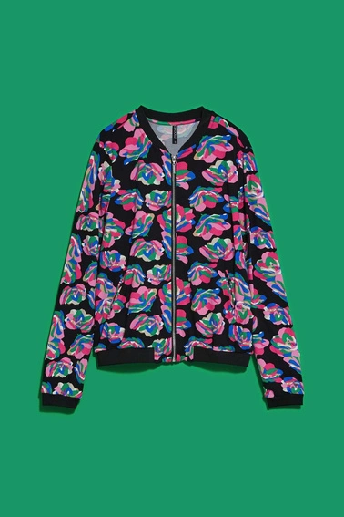Bomberka z printem czarna
