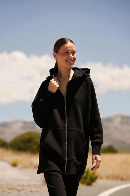 Bluza oversize z kapturem czarna