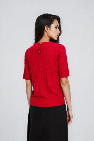 Sweter z krótkimi rękawami czerwony