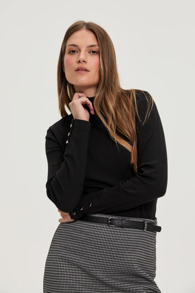 Bawełniany golf czarny