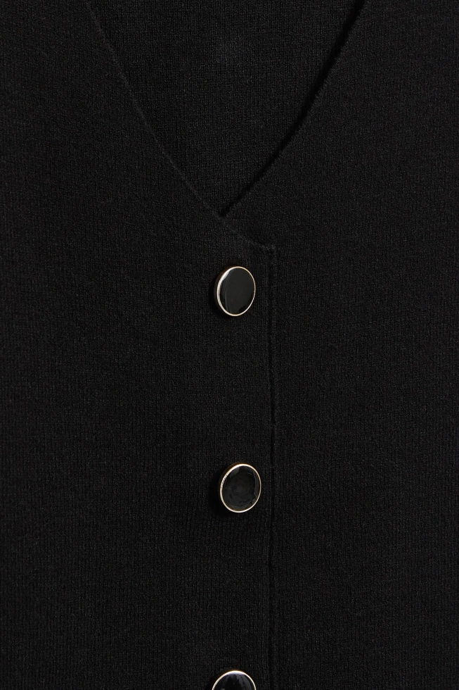 Dzianinowy top czarny