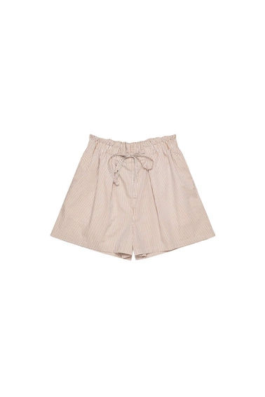 Bawełniane szorty w paski perłowo brązowa