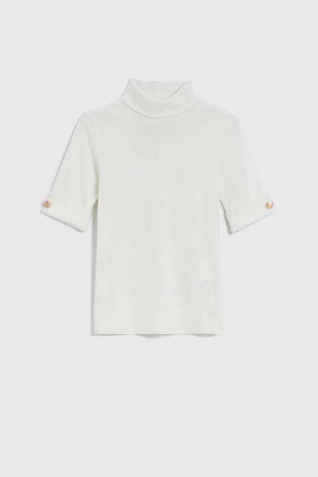 Bluzka z golfem ecru