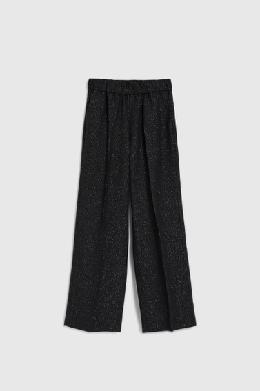 Spodnie ozdobione metaliczną nitką czarne