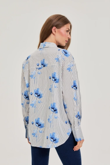 Koszula w kwiaty biała