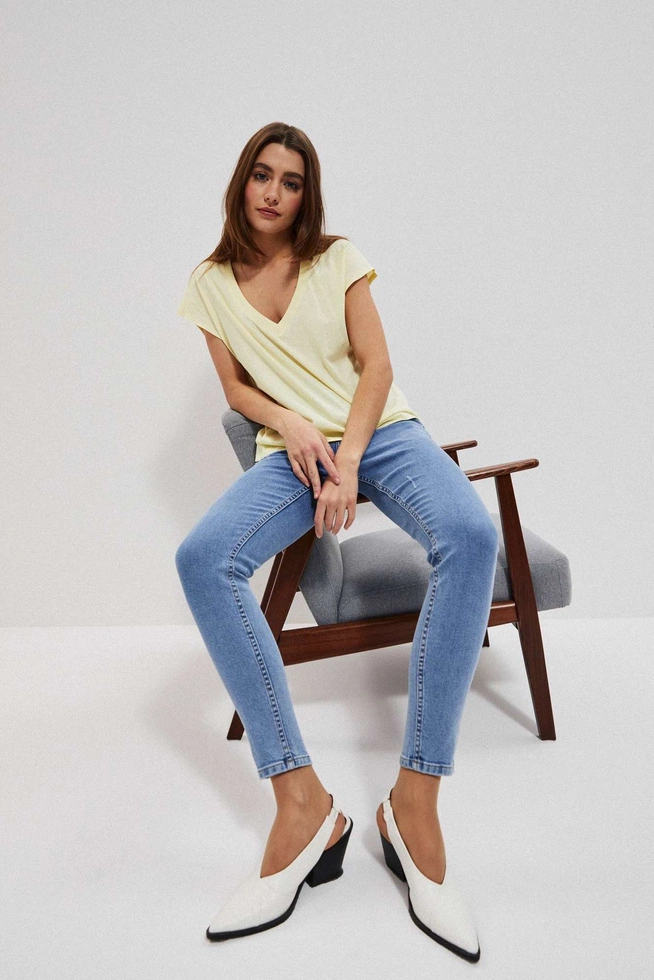 Jeansy high waist skinny niebieskie