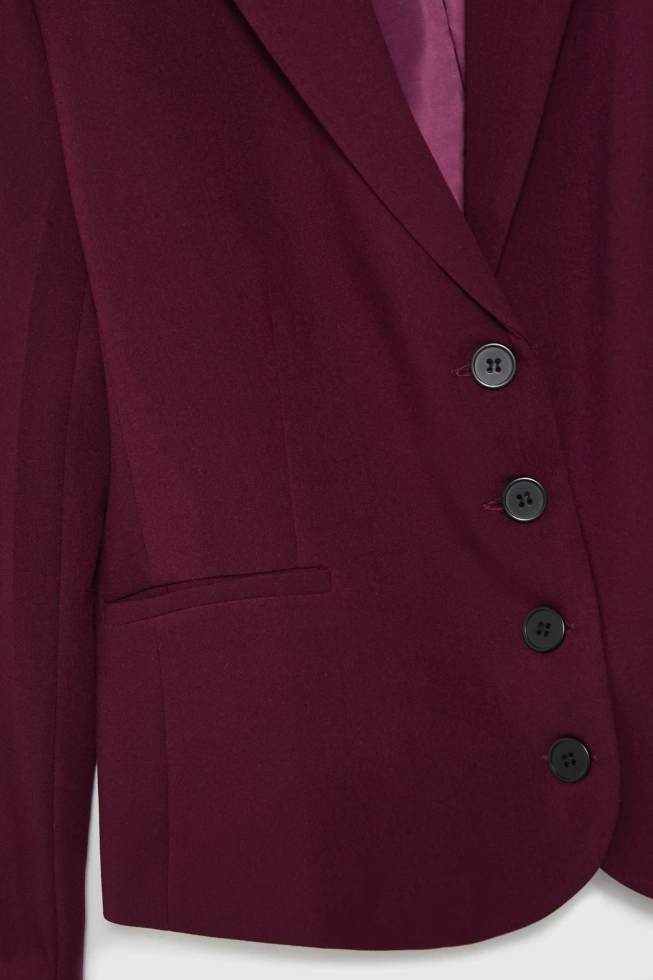 Krótka marynarka burgundowa