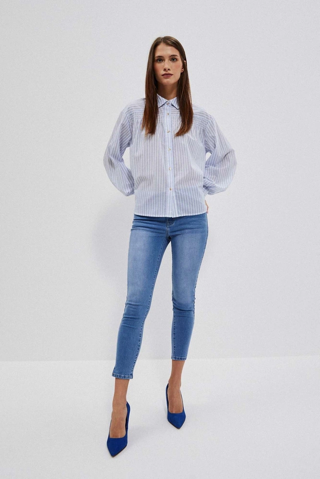 Koszula w paski biało niebieska