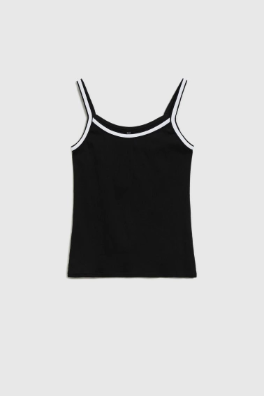 Bawełniany top czarny