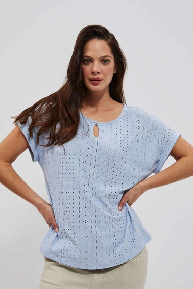 Ażurowa bluzka jasno-błekitna