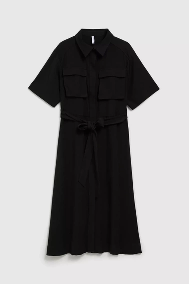 Szmizjerka wiązana w talii z kieszeniami czarna