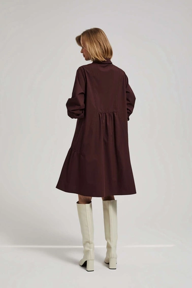 Koszulowa sukienka brązowa