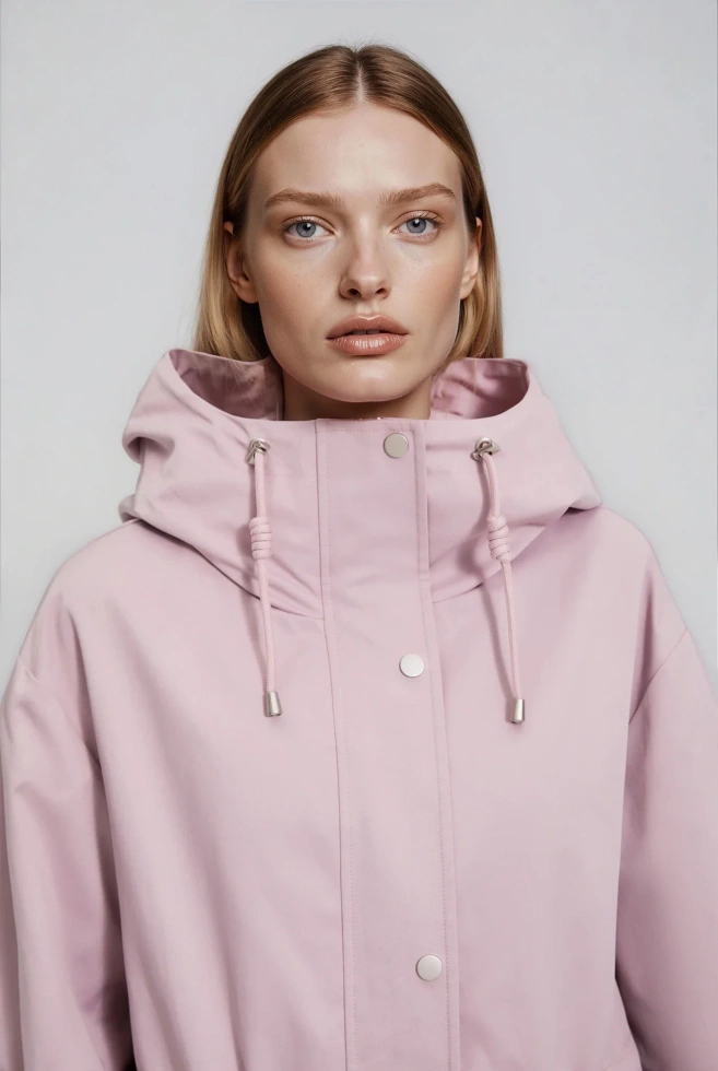 Kurtka z kapturem różowa