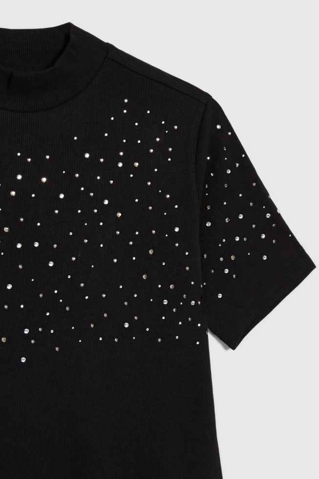 Sweter z krótkimi rękawami czarny