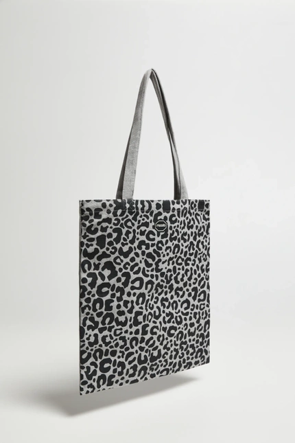 Torba shopper w zwierzęcy wzór szara