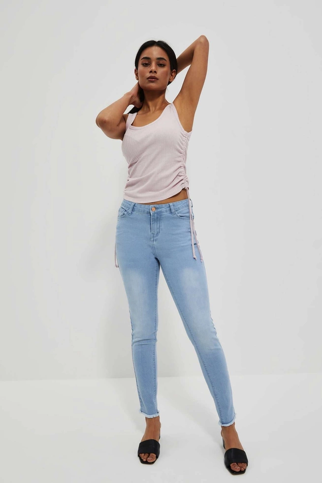 Jeansy push up błękitne