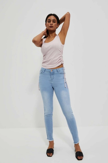 Jeansy push up błękitne