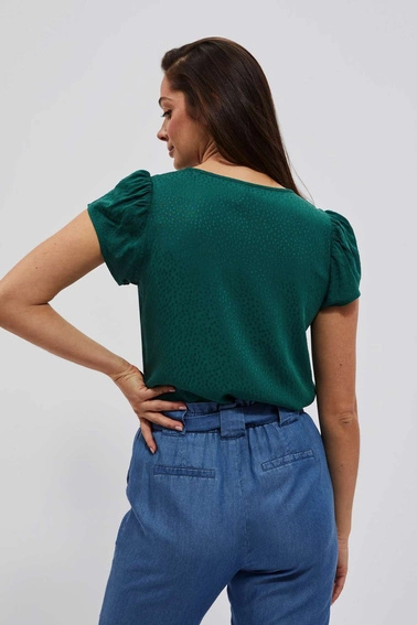 Koszula z ozdobnymi rękawami malachitowa