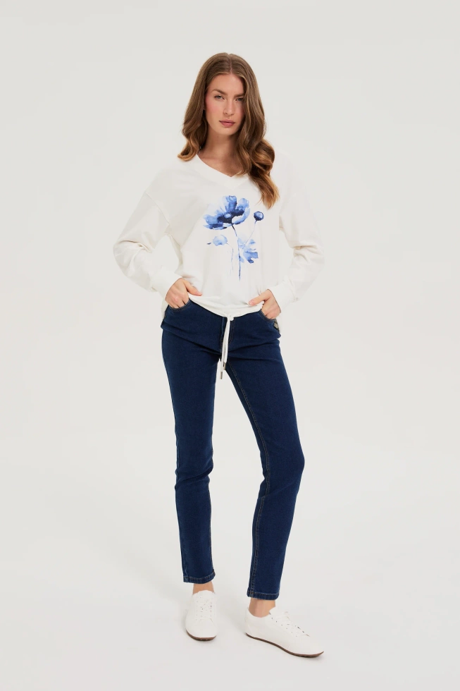 Bluza z nadrukiem biała