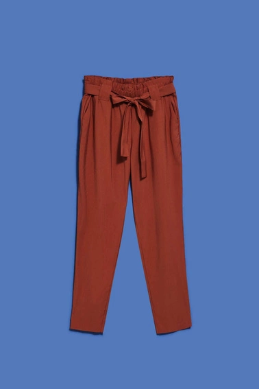 Wiskozowe spodnie z prostą nogawką