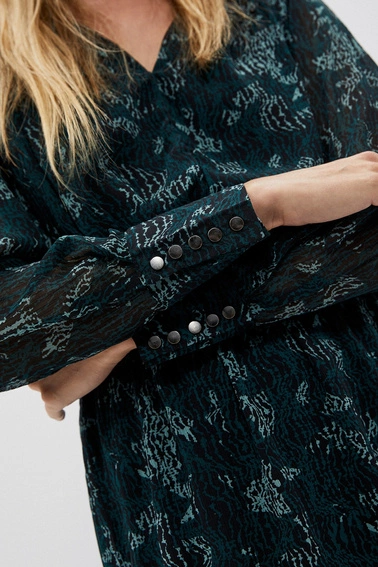 Sukienka z printem szmaragdowa