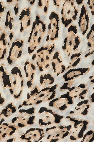 Szal w panterkę beżowy