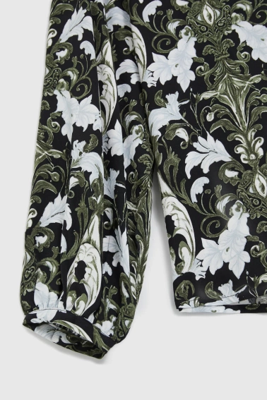 Koszula z wiskozy ciemnooliwkowa