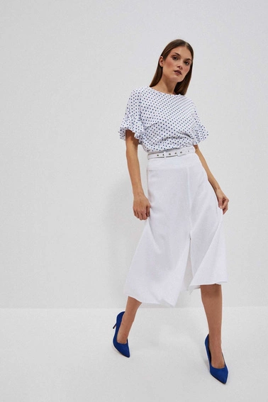 Spódnica z dodatkiem lnu biała