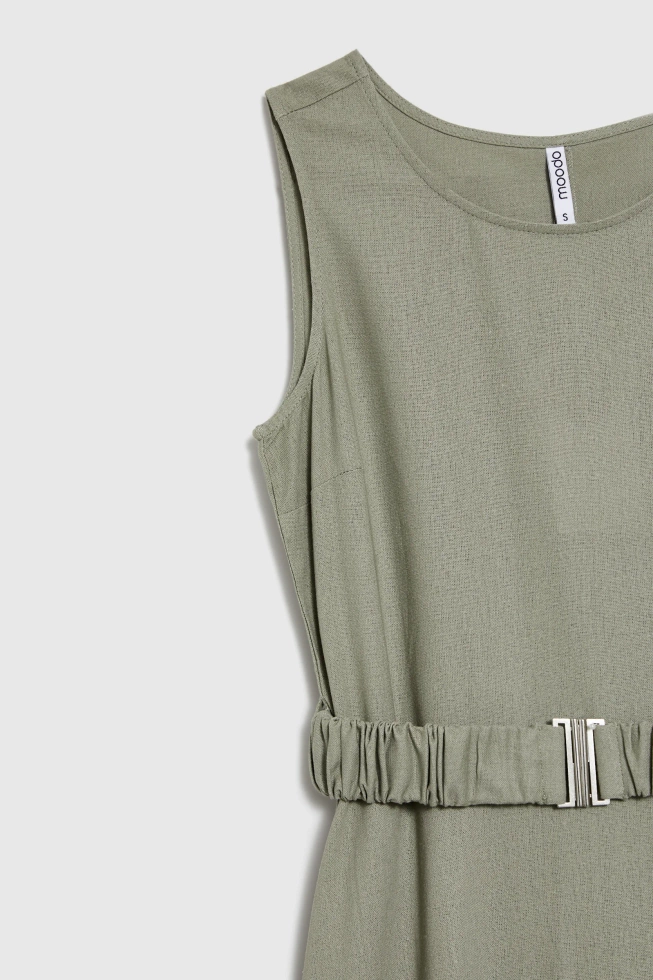 Sukienka z paskiem oliwkowa