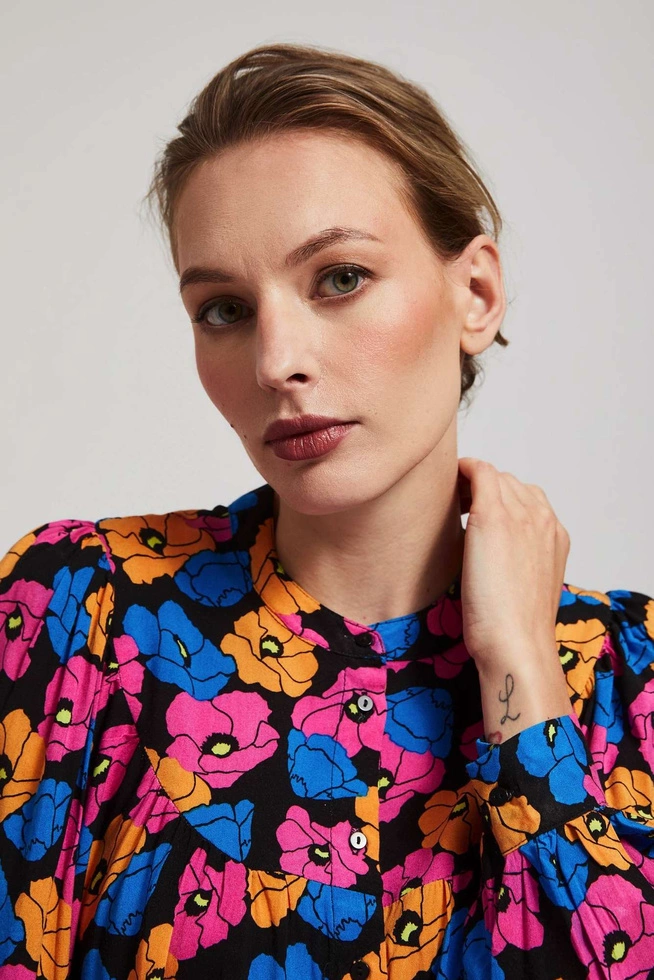 Koszula w kwiaty czarna