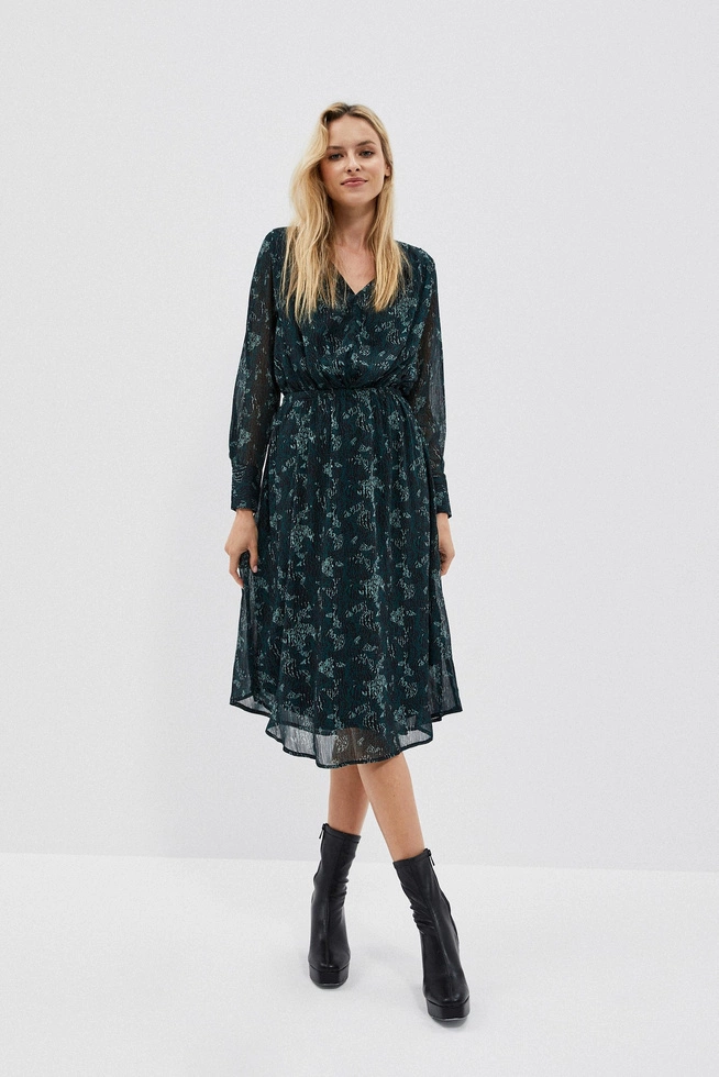 Sukienka z printem szmaragdowa