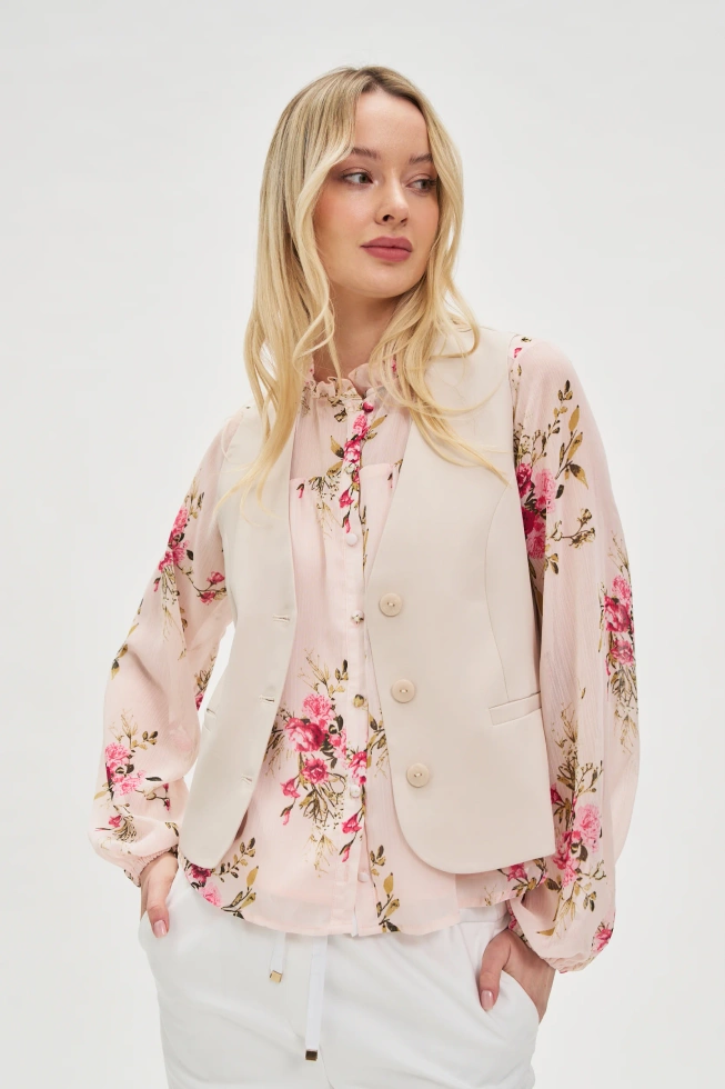 Elegancka kamizelka beżowa