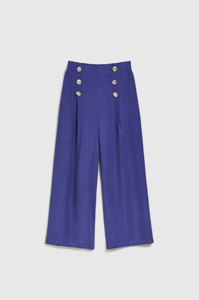 Spodnie z ozdobnymi guzikami fioletowe