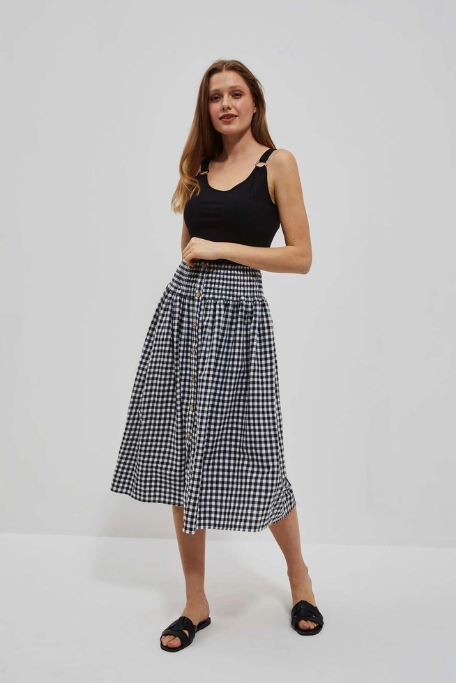 Dopasowany prążkowany top czarny