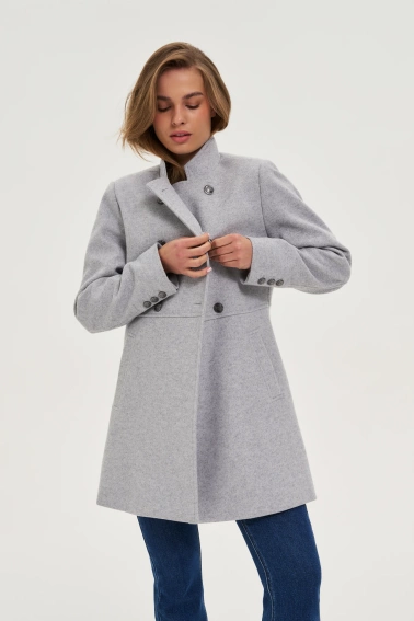 Krótki płaszcz szary