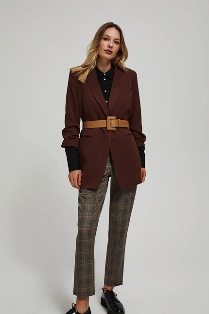 Szeroki pasek ciemnobeżowy