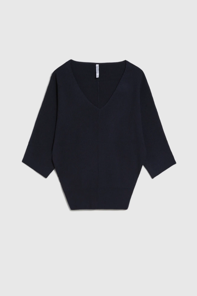 Sweter z rękawami 3/4 granatowy