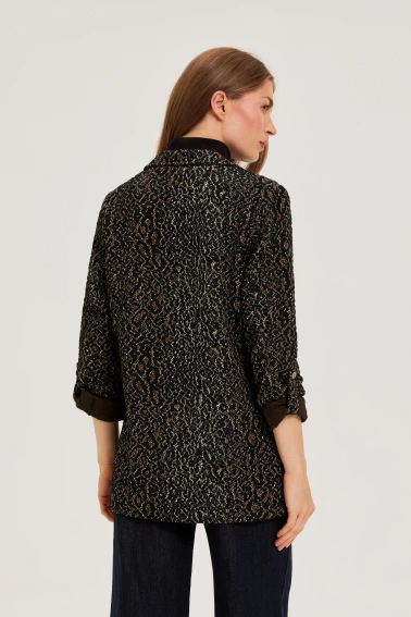 Marynarka w zwierzęcy wzór czarna