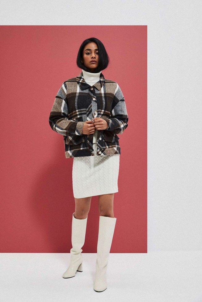 Spódnica w warkoczowy splot perłowa