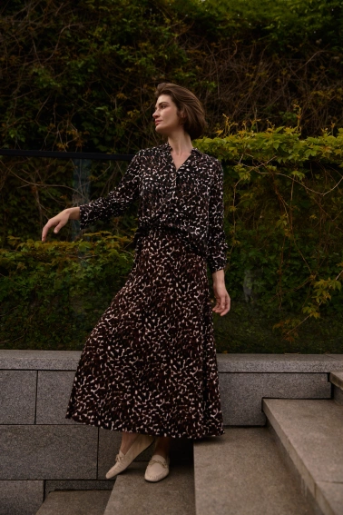 Wiskozowa spódnica brązowa