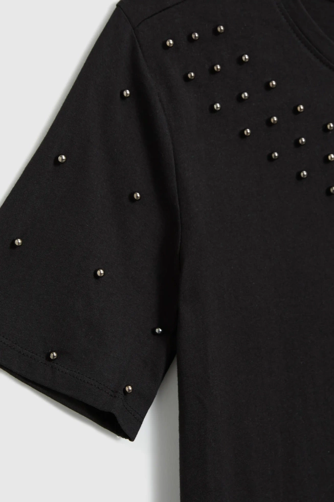 Bluzka z koralikami czarna