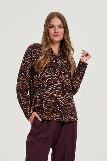 Koszula z wiskozy brązowa 
