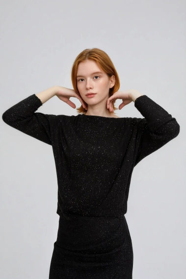Błyszcząca bluzka czarna