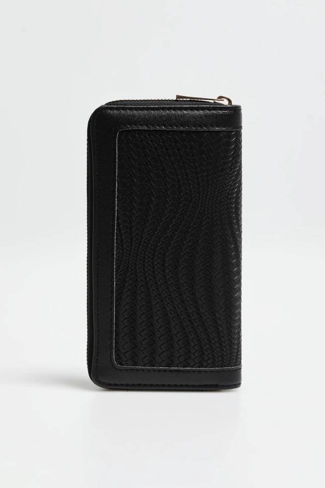 Portfel zapinany na zamek czarny